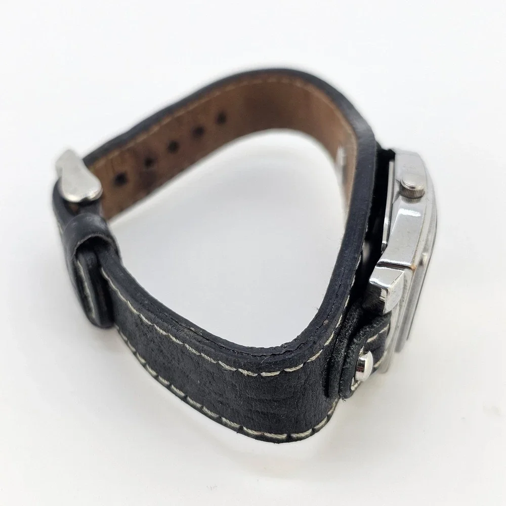 Relic Women's Watch 26mm Gray Dial Black Leather‎ Cuff Band New Battery